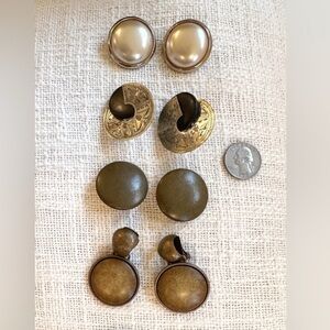 4 pair 1980's Clip On Earrings Large